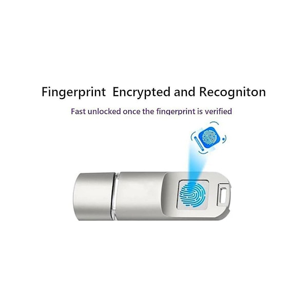 Fingerprint USB3.0 Flash Drive 64G Nøjagtig Identifikation Privatlivsstyring Nøgle USB Fingerprint F