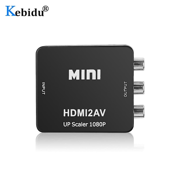 HDMI til RCA AV/CVBS Adapter HD 1080P Mini HDMI2AV Videokonverterboks for PS3 VCR DVD PALMTSC PC