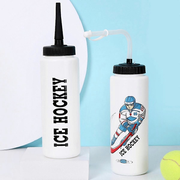 1000ML Ishockey Vandflaske Bærbar Høj Kapacitet Fodboldflaske Klassisk Design Sportsflaske