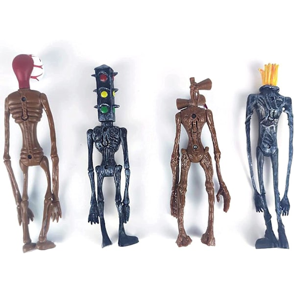 4 stk Siren Head Figursett Siren Head Actionfigur Monstermodell Plastleketøy