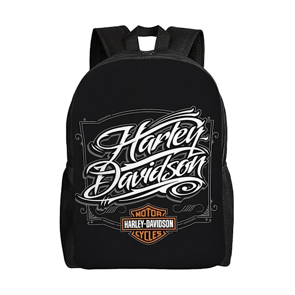 Harley Davidson Rygsæk Teenager Skoletaske Canvas Notebook Rygsæk Taske Unisex-HXN1801