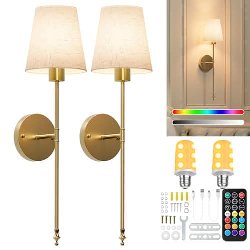 Rechargeable Wall Light - High Capacity LED, 360° Full Brightness, RGB+CCT 1800K, Button & Remote Control 5W