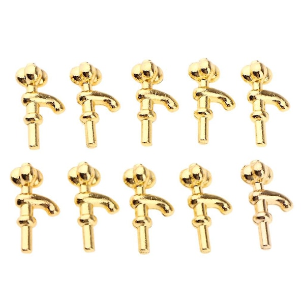 10 Stycken Miniatyr Metall Vattenkran för 1/12 Dockhus Tillbehör A (C)