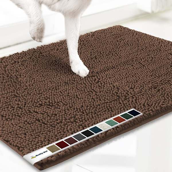 Mycket absorberande mikrofiberdörrmatta och husdjursmatta, halkfri och tjock för kök badrum sovrum inomhus och utomhus - Brun 50*80CM