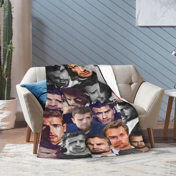 Theo James Filt Pläd - Supermjuk Mikrofiberfilt, Varm och Mysig Plush Present för Rum, Soffa, Kontor, Säng, Bil, Camping, Soffan, Strand