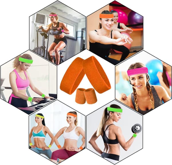 Atletiska svettband i bomull - 3-pack