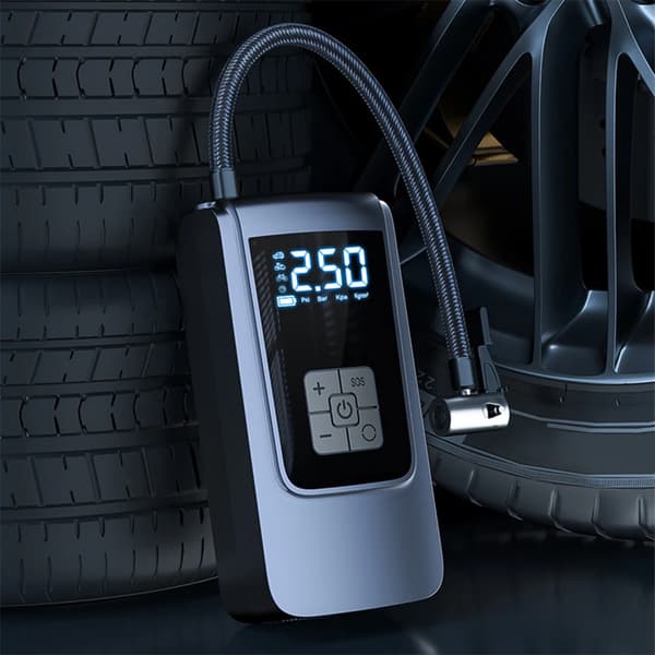 Smart Bildækpumpe Højkapacitets Luftpumpe med LED-lys 7.4/12V[C] Wireless+DC+USB