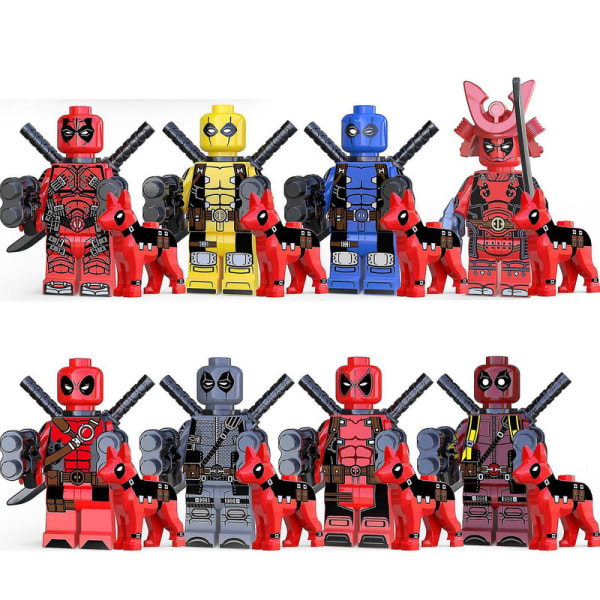 Kompatibla Lego Pusselleksaker 8-delade Avengers Series Minifigure Deadpool Set Pedagogiska leksaker för barn