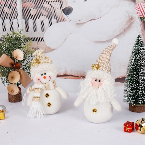 Julgranspynt Söta Festliga Tyg Snögubbe Tomte Jul Dekorativ Docka För Hemmet Q