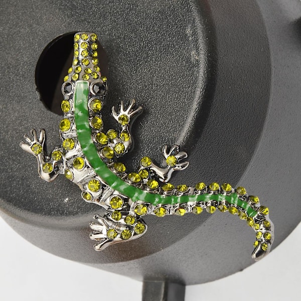 Herre Gotisk Punk Alligator Krokodille Krystall Rhinestone Brosje Nål Smykker (C)
