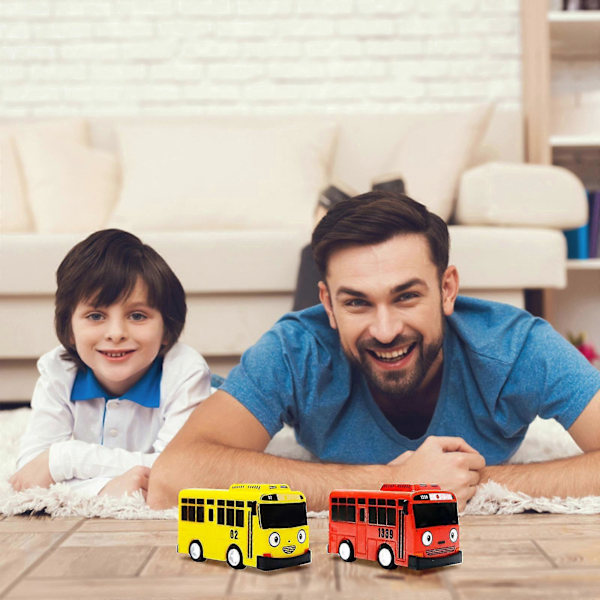 Liten Buss Leksaksset, Mini Modell Dragbil, för Flickor och Pojkar, Barnkalaspresenter, Barnpresenter Fg