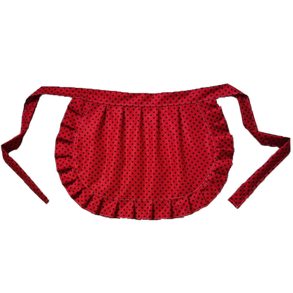 Retro Förkläden Midje Förkläde Midje Förkläde För Flickor  Smal Kostym  Vit Bomull  Halv Förkläde  Fest Hot[C] Red