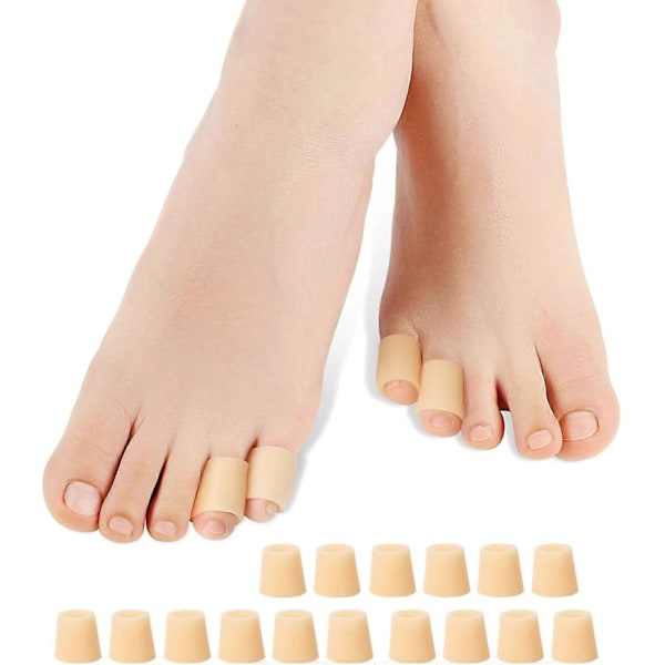 Pinky Toe Sleeves Skydd - 16-pack Små Gel Liktornsskydd - Tåskydd (C)