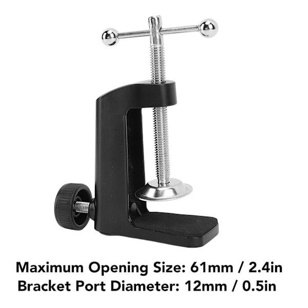Skrivbords C-klämma Aluminium Svart 2,4 tum 61 mm Skrivbordsbord Montering Klämma För Skrivbordslampa