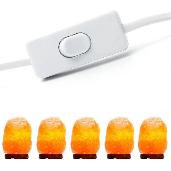 Kabel för saltlampa med strömbrytare - E14-1,8 M - Sockel för saltlampa, vit (C)