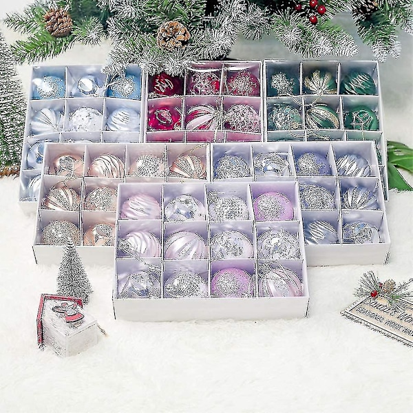 12 st julgranskulor Julgranskulor Set Julgranskulor Set 2,4 tum / 6 cm Oslåbara Julgranskulor Dekoration Jul T