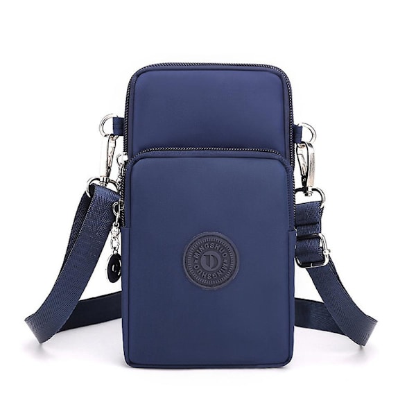 19cm Telefonvesker For Kvinner Menn Skulderveske, Mobiltelefonveske Med Hodetelefonhull, Liten Skulderveske Myntveske Lommebok Gaver Dark Blue