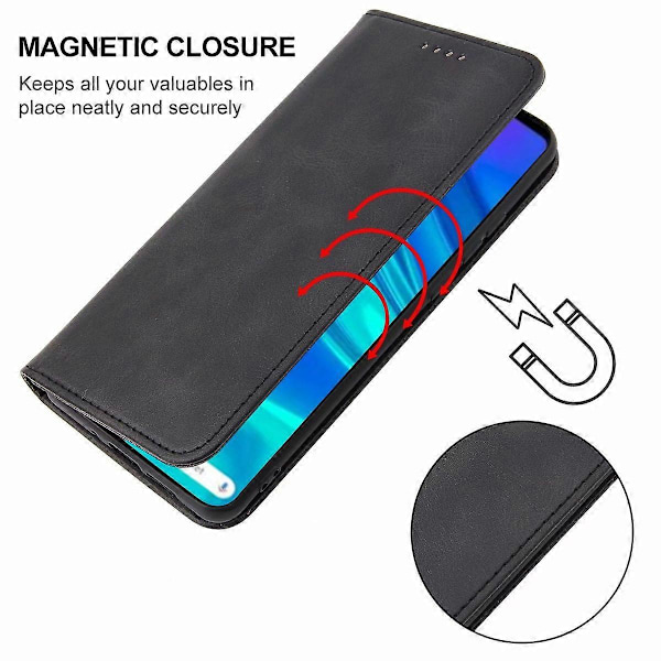 Läderfodral med magnetiskt stängning för Huawei P Smart Z Black