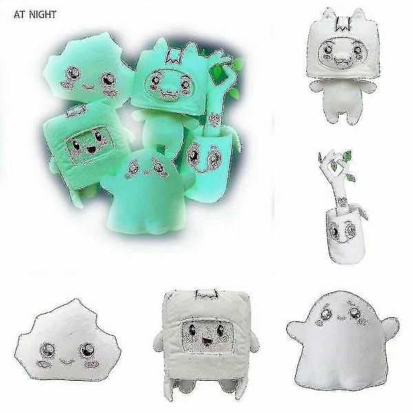 Lankybox P Leksak Glow In The Boxy Foxy Lysande Plysch
