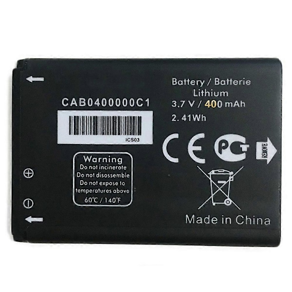För Alcatel One Touch 3.70V 400mAh Uppladdningsbart Litiumbatteri (Kod: CAB0400000C1) (C)