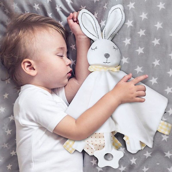 Baby Plysch Sovleksaker För Bebisar Mjuka gosedjur Baby Täcken Blidka Handduk Docka Bunny Plysch Leksaker Baby 0 12 Month TH046 Bunny