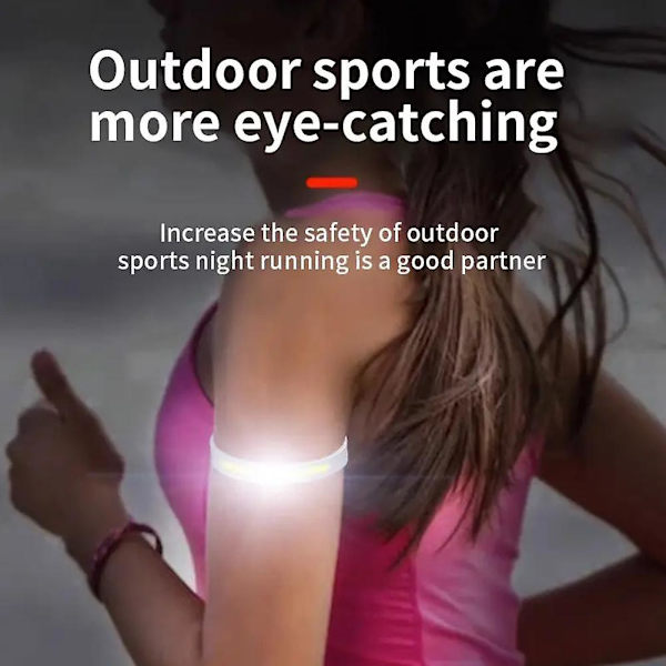Løpelys for løpere Armbånd Refleks Ladbar LED Jogging Gåing