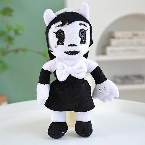 Bendy Pludsetøj 11.8in Sort Hvid Bendy And The Ink Machine Fyldt Legetøjs Pludsedukke Z