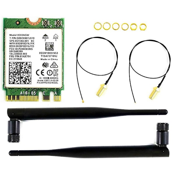 Dubbelläges AC8265 Trådlöst NIC-modul Stödjer 2,4 GHz/5 GHz WiFi och Bluetooth 4.2 för Nano Kit
