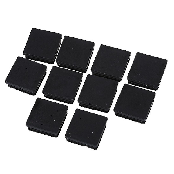 40mm x 40mm Plastkvadratrör Insatser Ändtäppning Svart 10 st