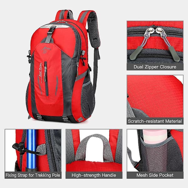 Vandre rygsæk 40L Vandtæt Letvægts Daypack til Mænd Sort[C] black