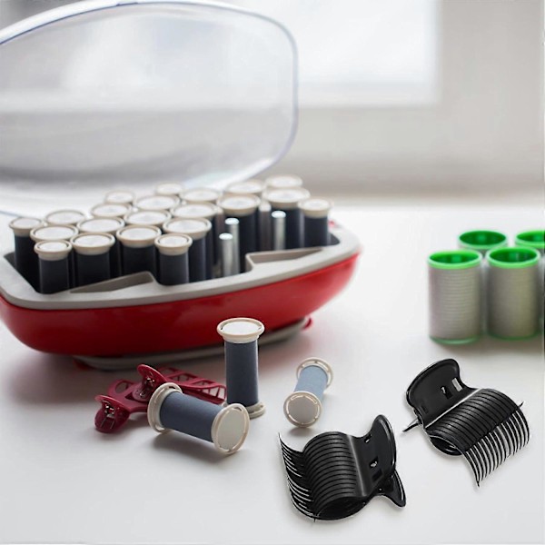 Varme Rulle Clips Hårkrølle Klips Erstatnings Rulle Clips til Kvinder Piger Hårsektion Styling (12 Stykker, Sort) Sort - (C)