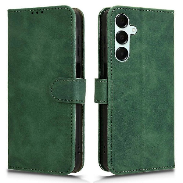 Læderetui til Samsung Galaxy A16 5G med hudfølelse, anti-drop, pungfunktion og flip cover - Multicolor Green