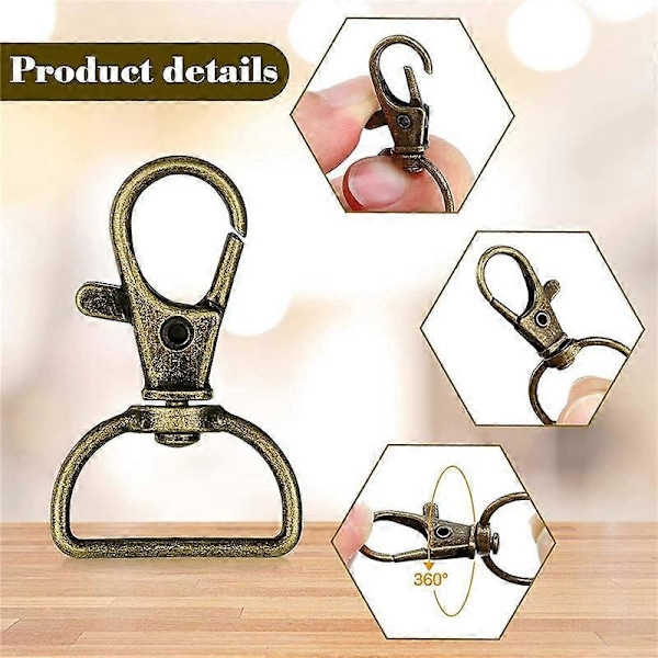 56 st Nyckelringskrokar med D-ringar Set Väskbeslag för Väskframställning Snodd Snap Hooks Swivel Clasp (C)