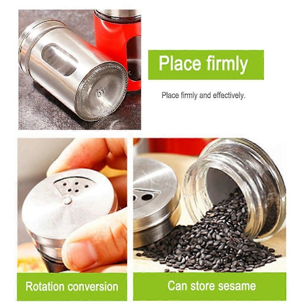 Phoenix Shaker för Salt, Socker, Kanel, Peppar - Krydddispenser med Justerbara Hål