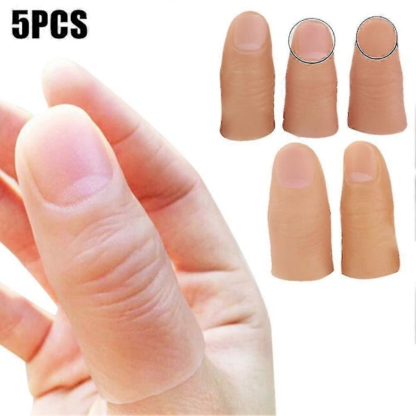 5 st Finger Magic Trick Falsk Mjuk Tummspets Närbild Scenshow Prop Skämtleksak (FCC)