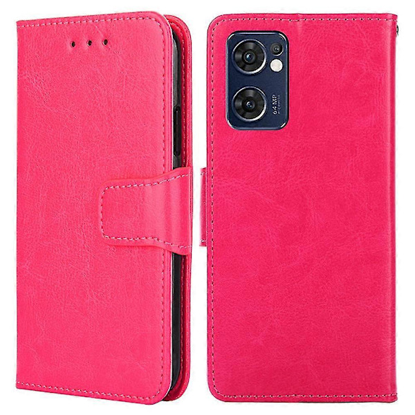 Magnetiskt stängande plånboksfodral i PU-läder för Oppo Find X5 Lite Smartphone Rose