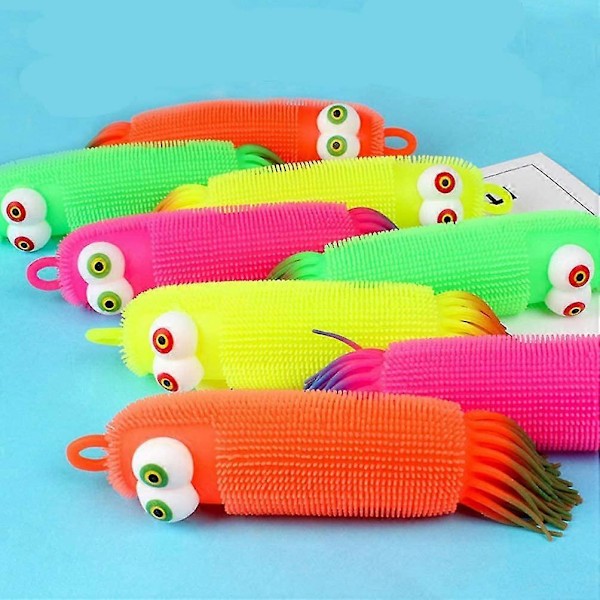 Blinkande Ljus Upplysta Stretchiga Larver Bläckfisk, 2st Stressbollar Leksak, Ångest- och Stressreducerande Leksaker För Vuxna Tonåringar Barn (Slumpmässig Färg) (C)