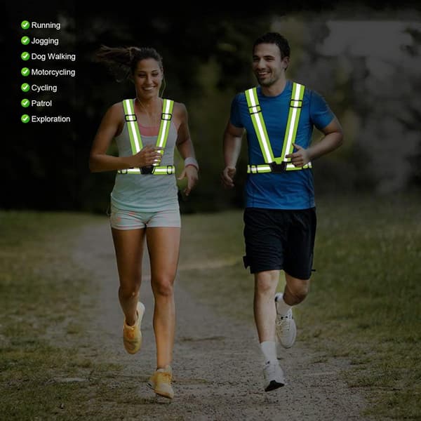 Reflekterende løpebelter 2-pakning Refleksvester Høy synlighet Egnet for sykling, jogging, løping, turgåing[C]