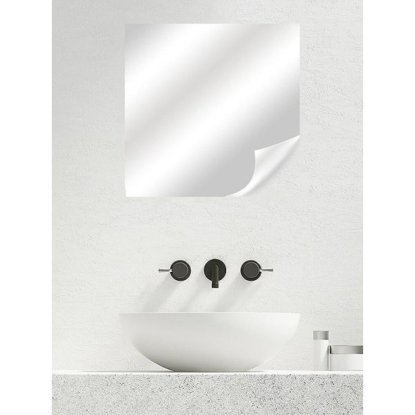 2023 Ny uppgraderad kvalitet självhäftande spegelark Flexibla spegelark, flexibla icke-glasspegelrulle Plastspegelplattor Vägg Silver 50cm*150cm*0.1mm