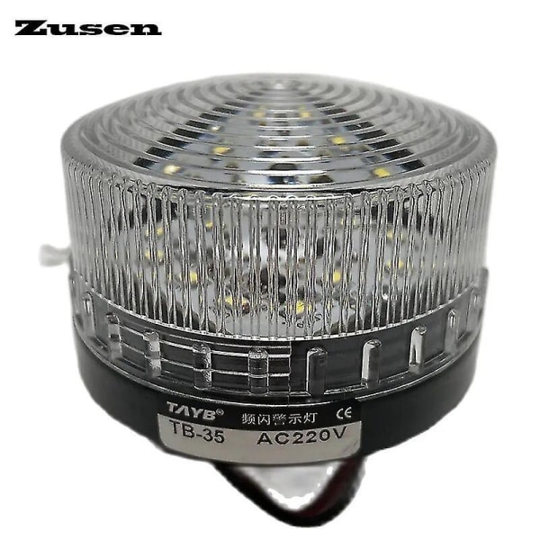 Zusen Tb35-w 12v 24v 110v 220v Vit Säkerhetslarm Stroboskop Signal Varningslampa Liten blinkande LED-lampaC[C] 24V