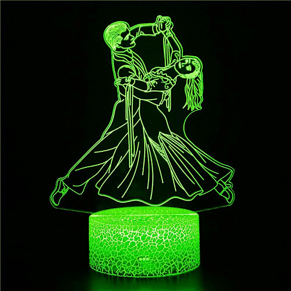 3D Danse Natlys Bordsklampe Optisk Illusion Lamper 7 Farveskiftende Lys LED Bordlampe Julegave Hjem Kærlighed Fødselsdag Børn Børn Dekoration Legetøj Gave