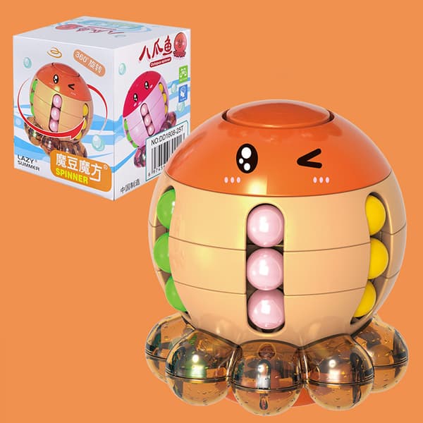 Octopus Magic Bean Puzzle Cube – Stressreduserende Fidget Leke for Barn, 3D Pedagogisk Sensorisk Leke H