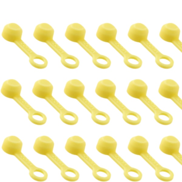 50x Cykel Broms Luftningsgummihattar Hydraulisk Bromsok Nippel Dammskydd Svart Gul (C)