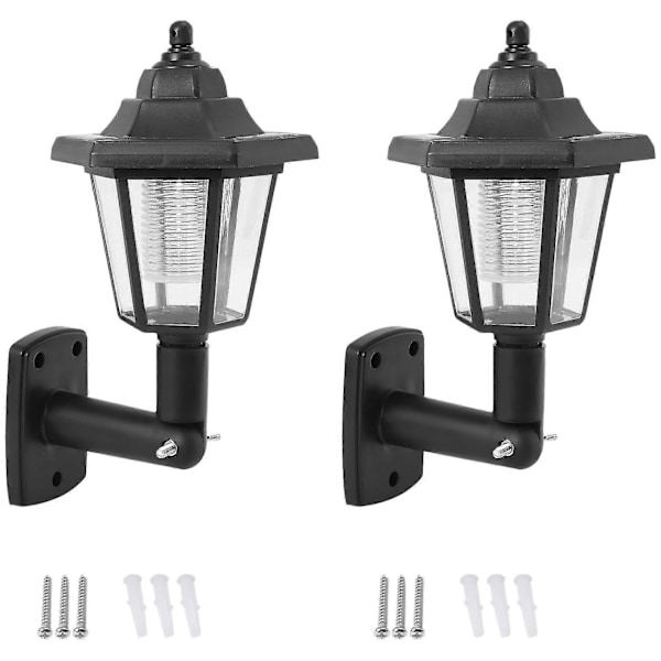 2 X Soldriven LED Utomhus Trädgård Staket Vägglykta Lampa Ljussensor (C)