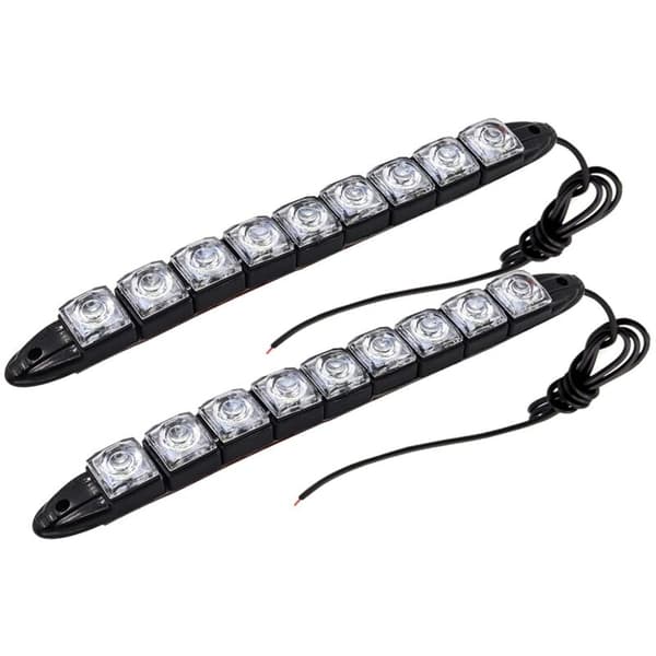 2 STK LED Bil Kørelys, Universal 9 LED Fleksible Kørelys Strips 12V Kørelys Positionslys til Bil (C)