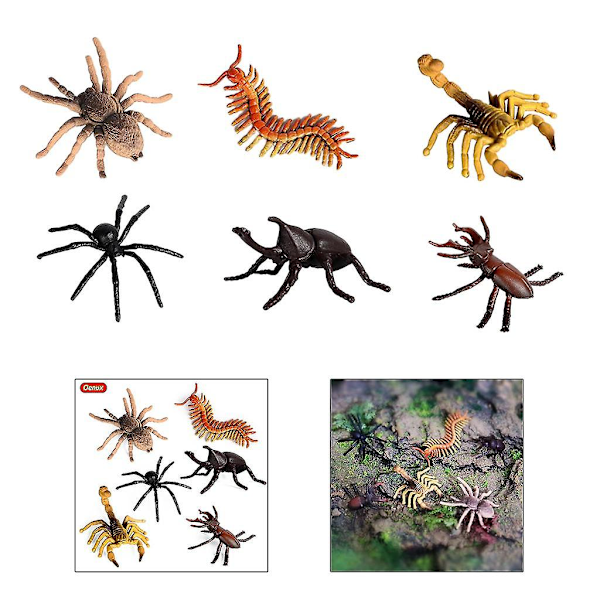 2x6x Realistiska Konstgjorda Insektsfigurer Leksaker Tidig Pedagogisk Kognitiv Leksak (C)