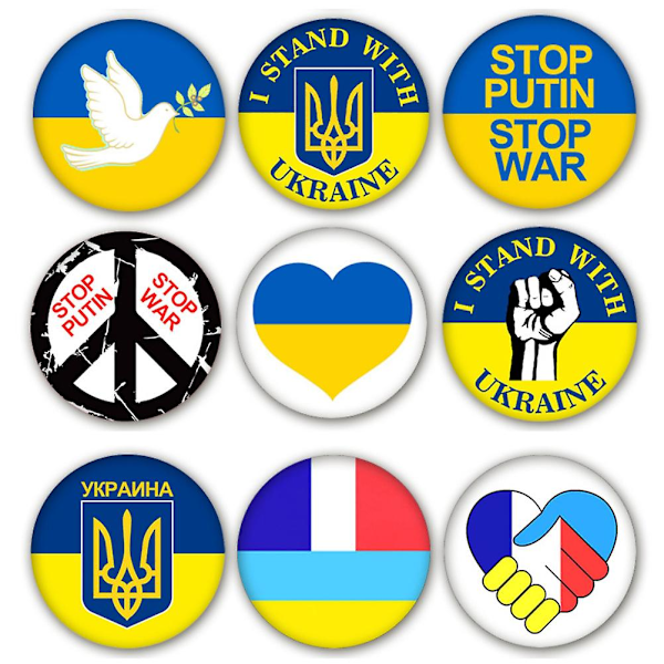 10 Styles of Ukraine Flag Lapel Clothes Pins Ukrainian National Emblem Brooch Badges