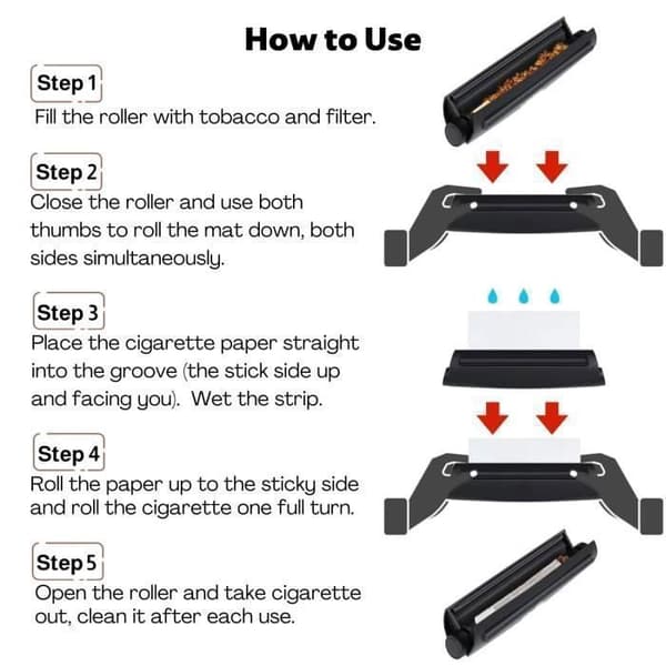 10 stk.*110 mm Joint Rolling Machine Enhed Cigaret Rolling Machine Bærbar Manuel Cigaret Rolling Machine Sort MACHINE A[YJD]