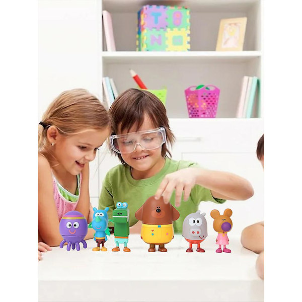 6-pack Hey Duggee Actionfigurer Leksakssats för Barn Present Pojkar och Flickor Nyår Jul Födelsedag