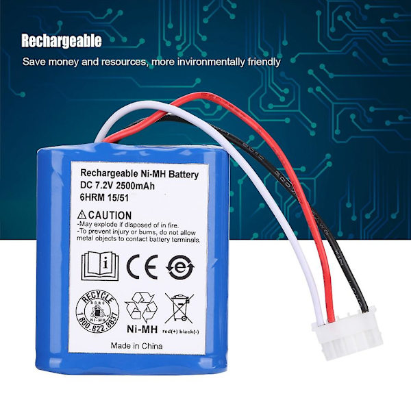 7,2 Volt 2,5Ah 2500mAh NiMH Laddningsbart Batteri för iRobot Roomba Braava 380 380T Hög Kvalitet